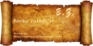 Berky Zoltán névjegykártya