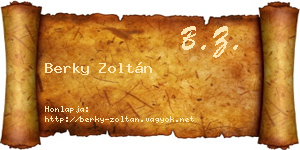 Berky Zoltán névjegykártya