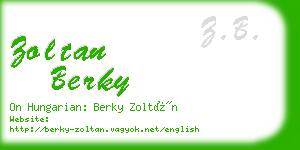 zoltan berky business card